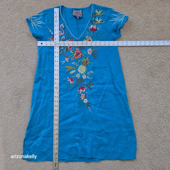 NWOT Johnny Was Nohea Linen Dress Embroidered XXS - Picture 2 of 12
